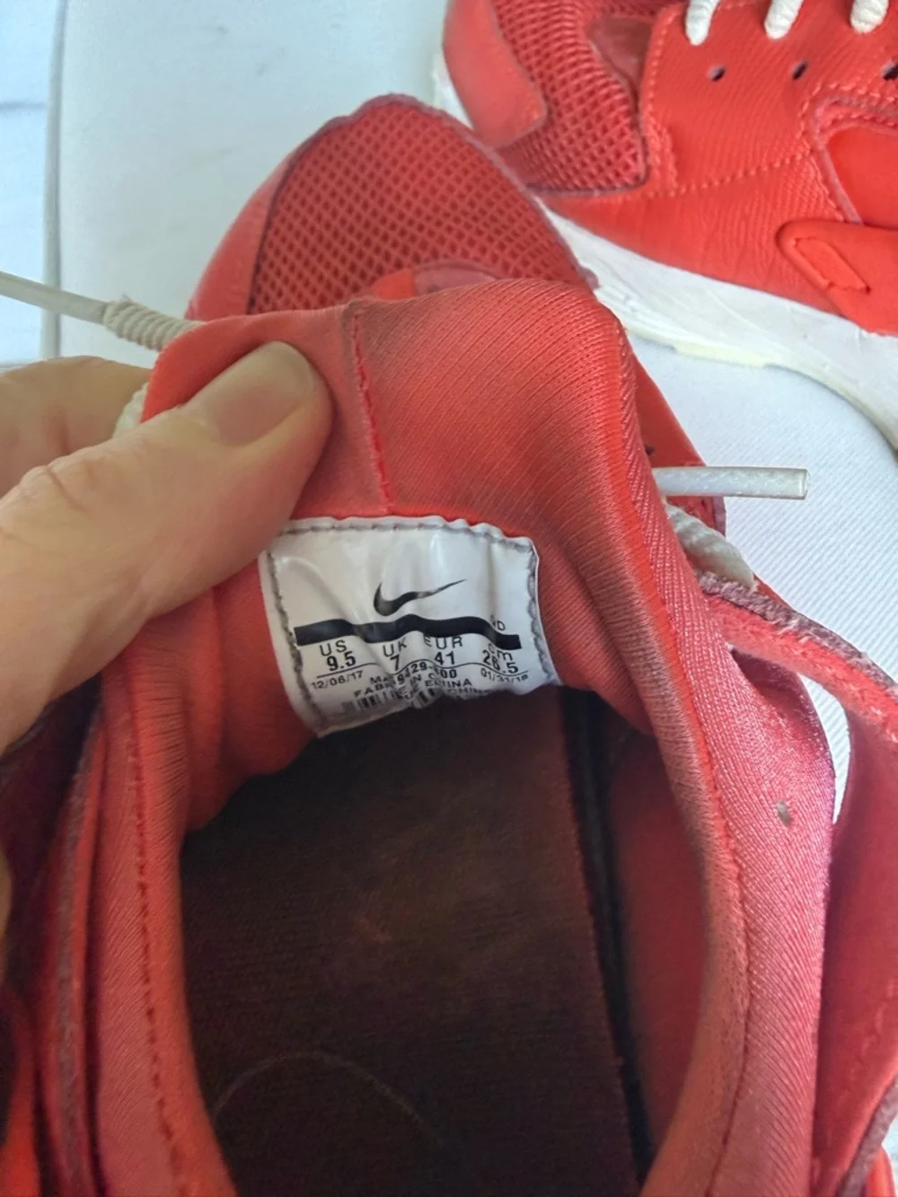 Nike Red Lace-Up Running Shoe with White Accents